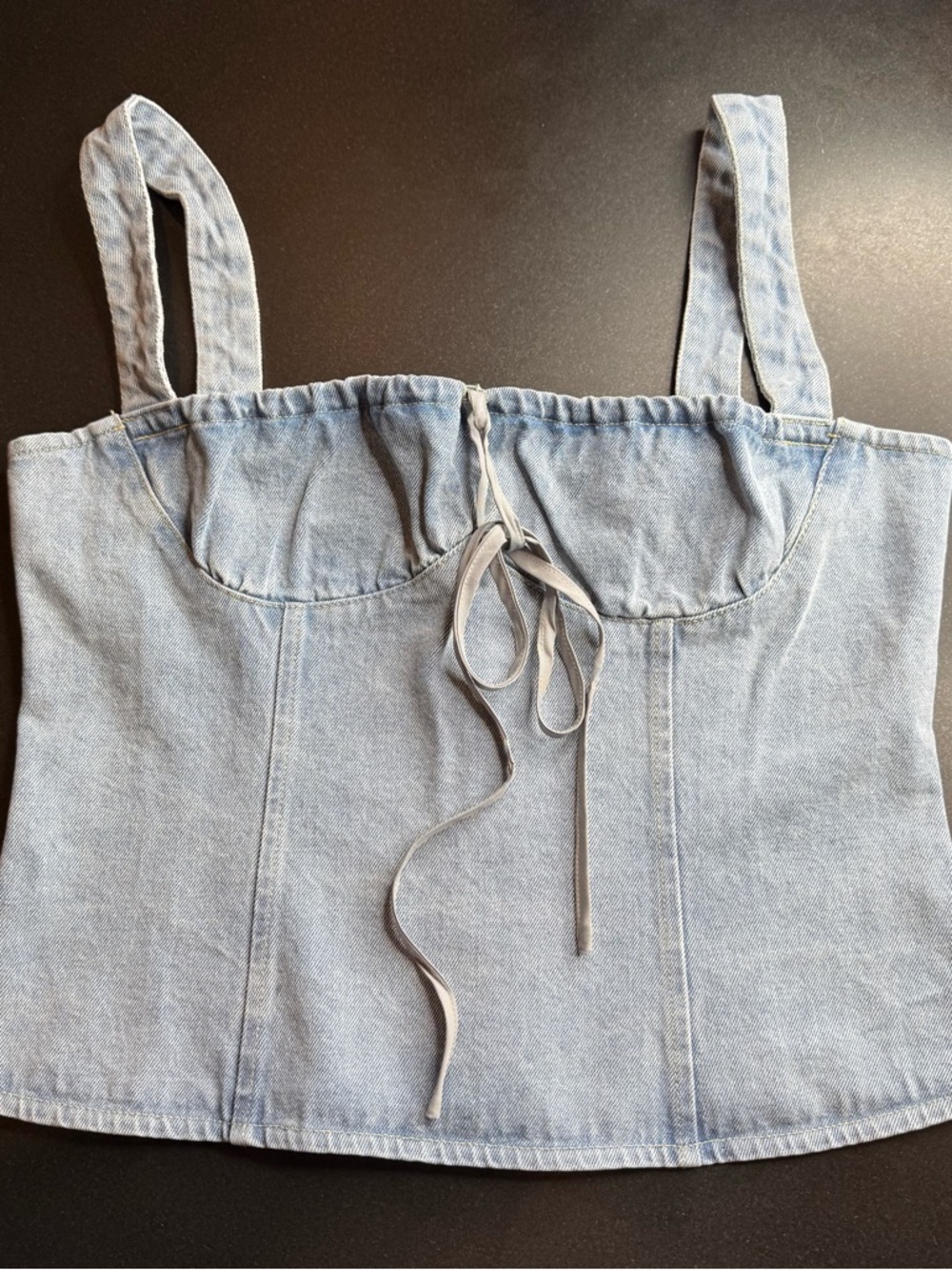 NWOT Lioness Daydream Corset Top XL Classic Denim Revolve Bustier - Picture 2 of 6